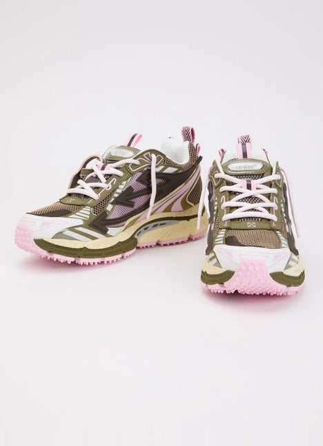 Men's Off-White Be Right Back Sneaker Met Mesh Details In Pink Green