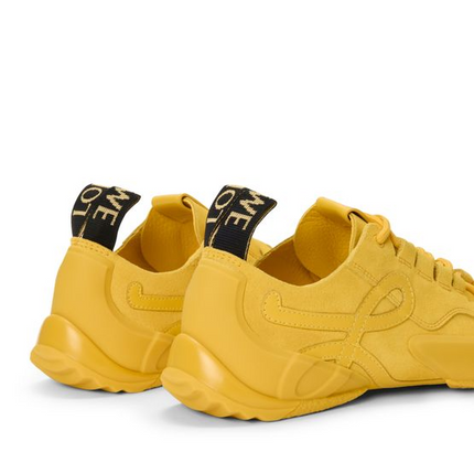 Men's Grip Sneaker In Calfskin Suede Yellow Sunshine Sneakers