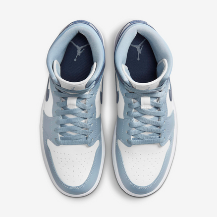 Men's Nike Air Jordan 1 Mid Two-Tone Blue Shoes