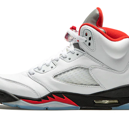 Men's Nike Air Jordan 5 Retro Fire Red Silver Tongue Shoes