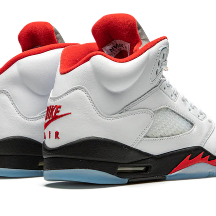 Men's Nike Air Jordan 5 Retro Fire Red Silver Tongue Shoes
