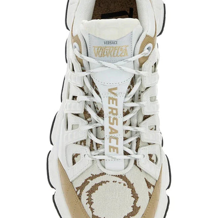 Men's Versace Men's Trigreca Lace Up Barocco Print White Sneakers