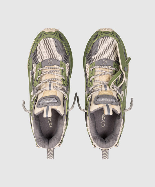 Men's Off-White Be Right Back Sneaker Met Mesh Details In Green