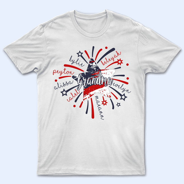 4th of July Firework America Flag - Personalized Custom T Shirt