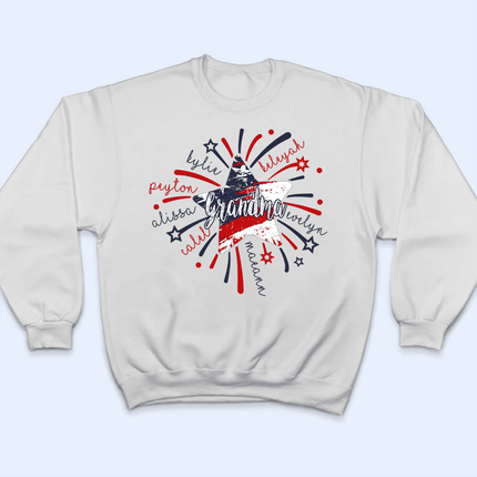 4th of July Firework America Flag - Personalized Custom T Shirt