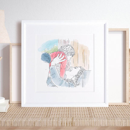 Watercolour Line People Portrait - Custom Portrait Art