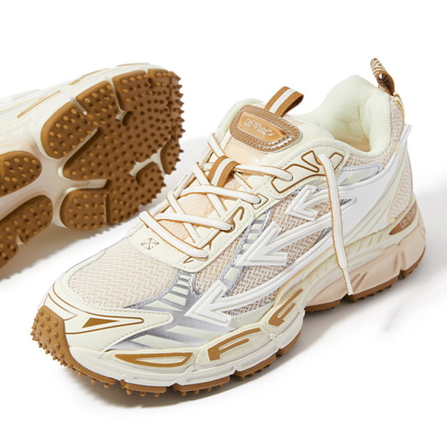 Men's Off-White Be Right Back Sneaker Met Mesh Details In Light Pink Brown