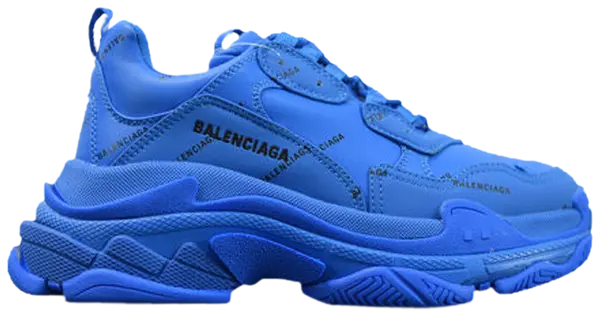 Men's Balenciaga Triple S Letter Blue Sneakers