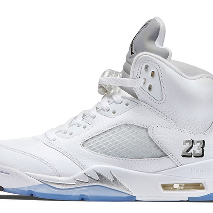 Men's Nike Air Jordan 5 Retro White Metallic Shoes