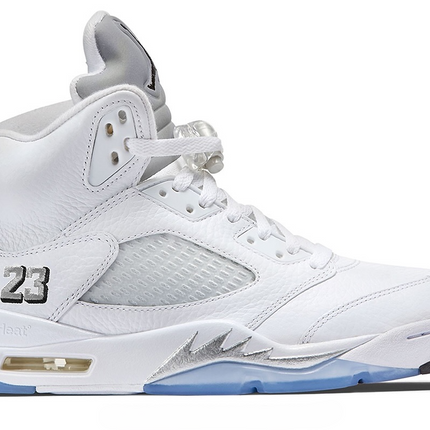 Men's Nike Air Jordan 5 Retro White Metallic Shoes