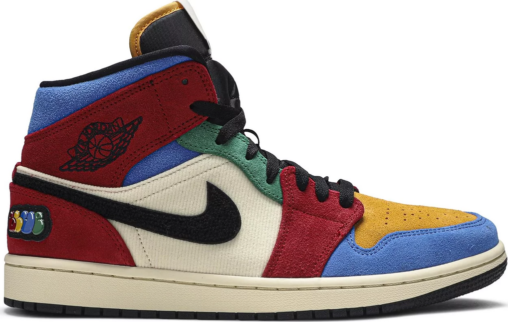 Men's Nike Blue The Great x Air Jordan 1 Mid Fearless Shoes