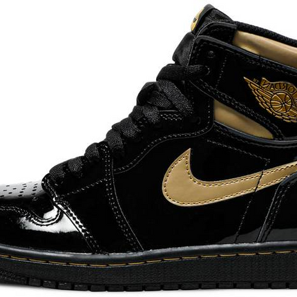Men's Nike Air Jordan 1 High OG Black Metallic Gold Shoes