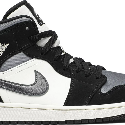 Men's Nike Air Jordan 1  Mid Satin Grey Toe Shoes