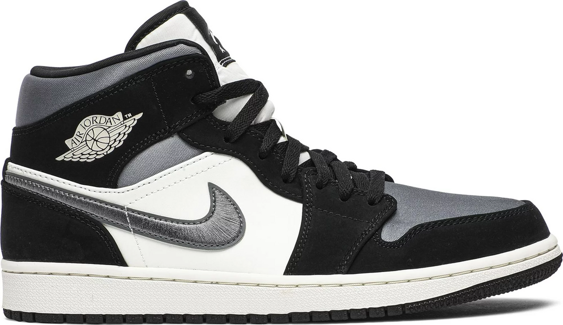 Men's Nike Air Jordan 1  Mid Satin Grey Toe Shoes