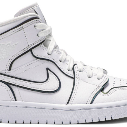 Men's Nike Air Jordan 1 High Iridescent Reflective White Shoes