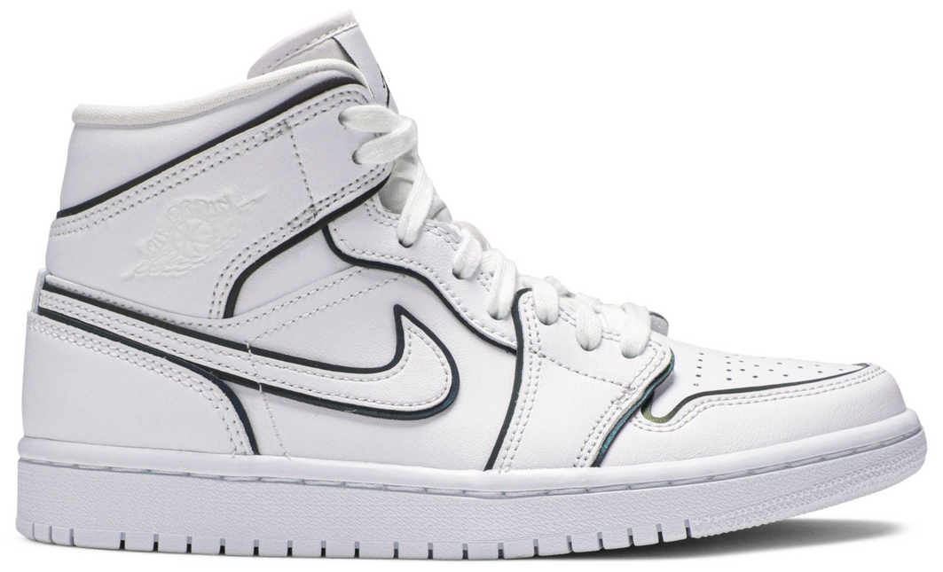 Men's Nike Air Jordan 1 High Iridescent Reflective White Shoes