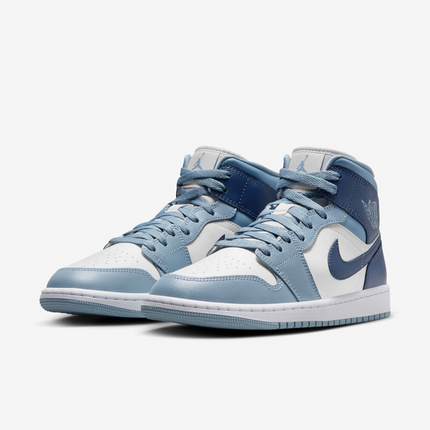 Men's Nike Air Jordan 1 Mid Two-Tone Blue Shoes