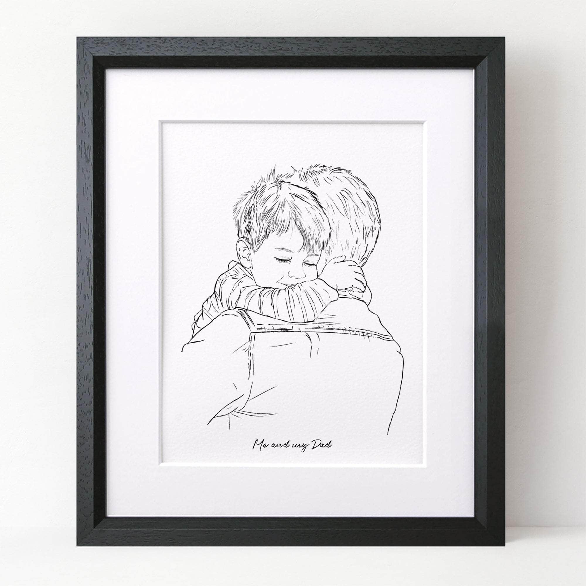 Daddy Line Portrait - Custom Portrait Art