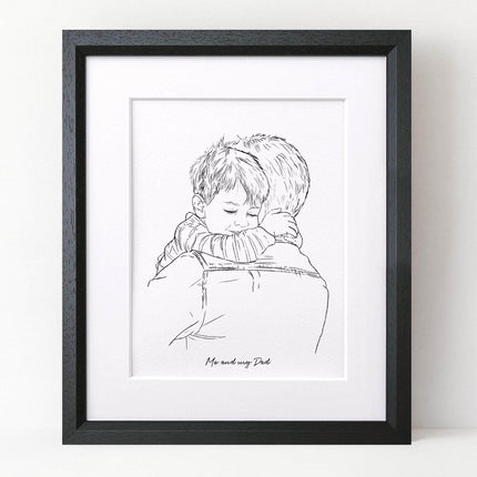 Daddy Line Portrait - Custom Portrait Art