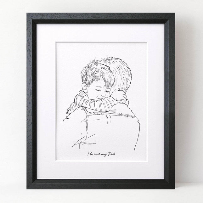 Daddy Line Portrait - Custom Portrait Art