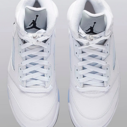 Men's Nike Air Jordan 5 Retro White Metallic Shoes