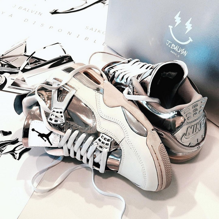 Men's J Balvin X Air Jordan 4  'Rayo Iron Man' Shoes