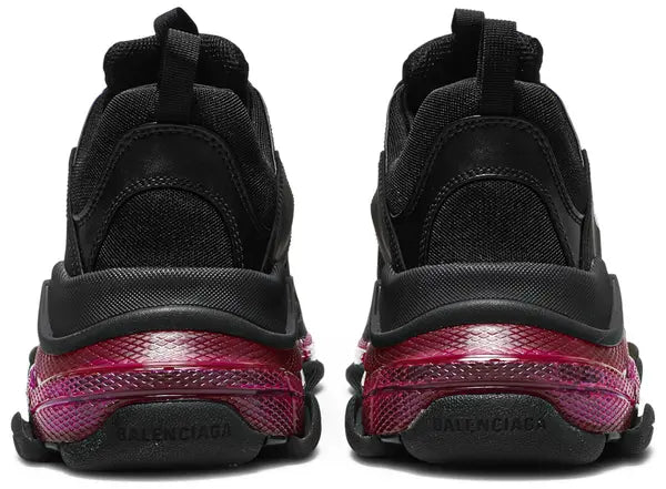 Men's Balenciaga Triple S  Clear Sole Black Pink Neon Sneakers