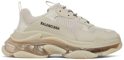 Men's Balenciaga Triple S  Clear Sole - Beige Sneakers