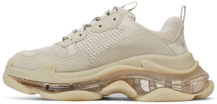 Men's Balenciaga Triple S  Clear Sole - Beige Sneakers