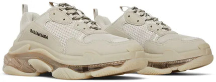 Men's Balenciaga Triple S  Clear Sole - Beige Sneakers