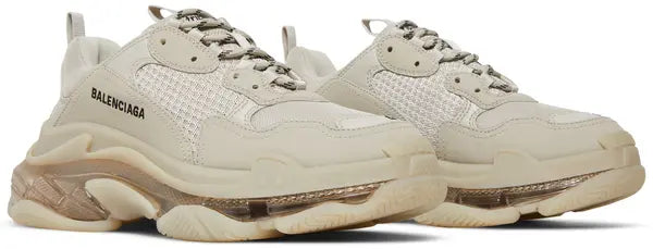 Men's Balenciaga Triple S  Clear Sole - Beige Sneakers