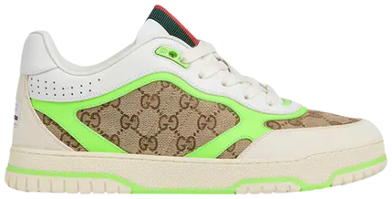 Men's Gucci Re-Web GG Canvas - Beige Fluorescent Green Sneakers