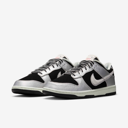 Men's Nike Dunk Low Varsity Jacket Metallic Silver Shoes