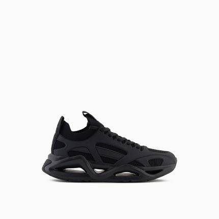 Men's Ea7 Emporio Armani Sneakers With Mesh Panels Black Sneakers