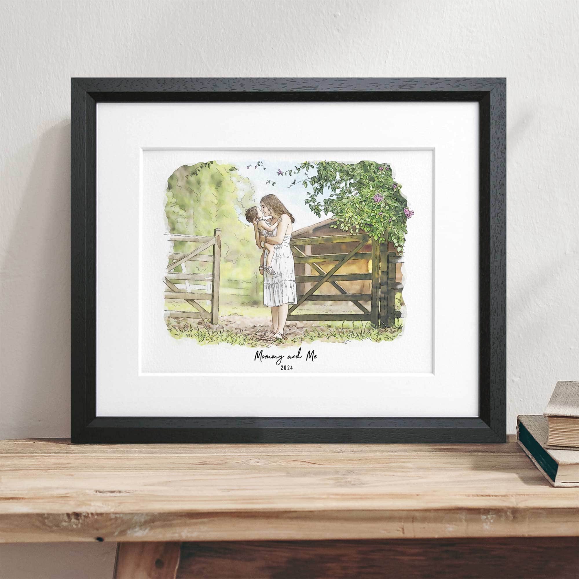 Mummy and Me Illustration - Custom Portrait Art