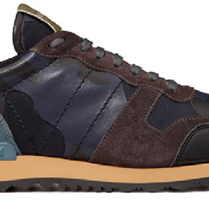 Men's Valentino Camo Rock Runners Camouflage Blue Sneakers