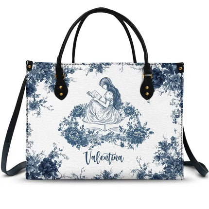 A Chapter Of Chinoiserie Toile - Personalized Leather Bag