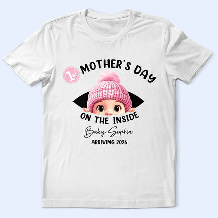 Baby First Year On The Inside With Mom - Personalized T Shirt