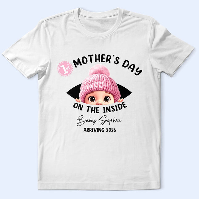 Baby First Year On The Inside With Mom - Personalized T Shirt
