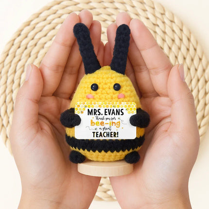 Thank You For Bee-ing Such An Amazing Teacher - Personalized Doll Crochet With Custom Card