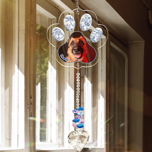 Custom Photo Sympathy Pet Memorial Gift Sorry You Have Lost - Personalized Heart Crystal Suncatcher