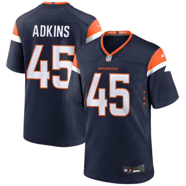 Nate Adkins Denver Broncos 2026 Alternate Mile High Collection Game Jersey- Navy