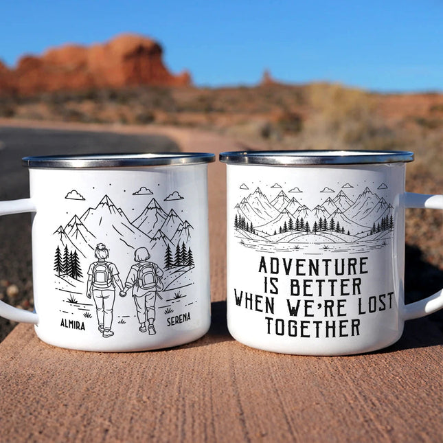 Adventure Partners For Life - Personalized Enamel Mug