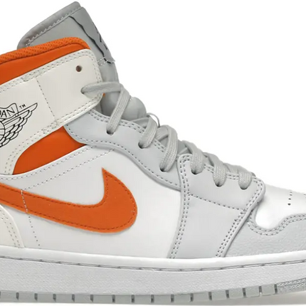 Men's Nike Air Jordan 1 Mid Starfish Pure Platinum Shoes