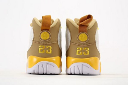 Men's Nike Air Jordan 9 Yellow Brown Shoes