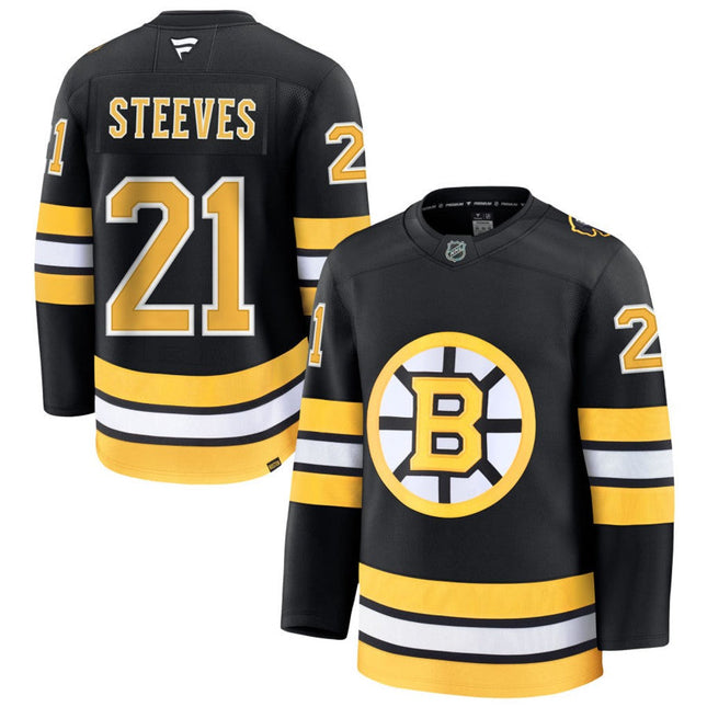 Alex Steeves Boston Bruins 2026 Home Premium Jersey - Black