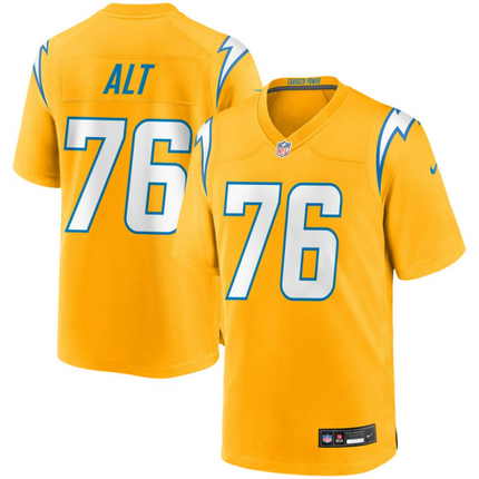 Joe Alt Los Angeles Chargers 2026 Alternate Charger Power Game Jersey - Gold