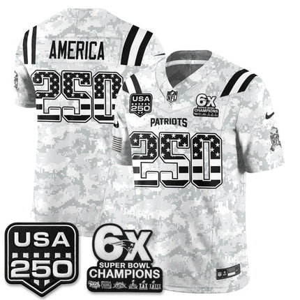 America New England Patriots 2026 Salute to Service Edition Vapor Jersey - Arctic Camo