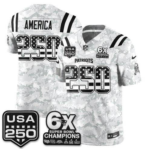 America New England Patriots 2026 Salute to Service Edition Vapor Jersey - Arctic Camo