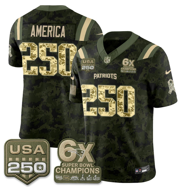 America New England Patriots 2026 Salute to Service Edition Vapor Jersey - Camo